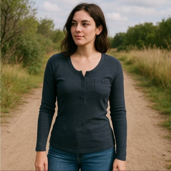 Sandwich long sleeve Henley shirt  size Medium - Picture 2 of 4